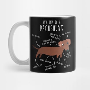 Red Dachshund Dog Anatomy Mug
